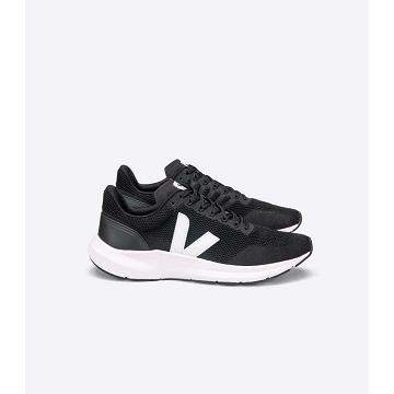 Veja MARLIN V-KNIT Men's Running Shoes Black/White | NZ 141WNB